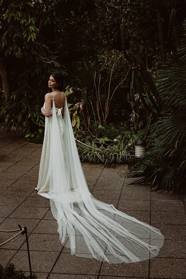 COLETTE | SOFT TULLE DRAPED CAPE - Image 4