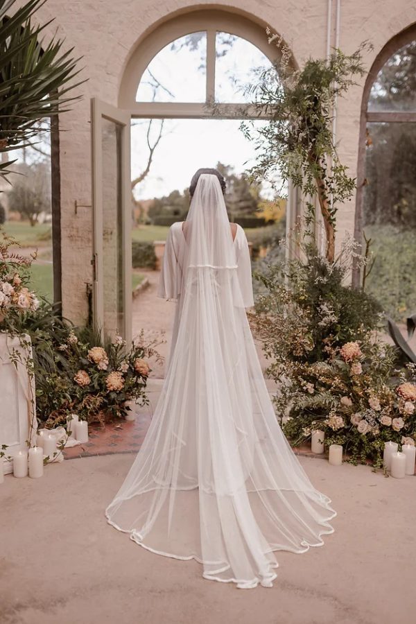 EVA | PEARL DROP TRIM BLUSHER VEIL - Image 6