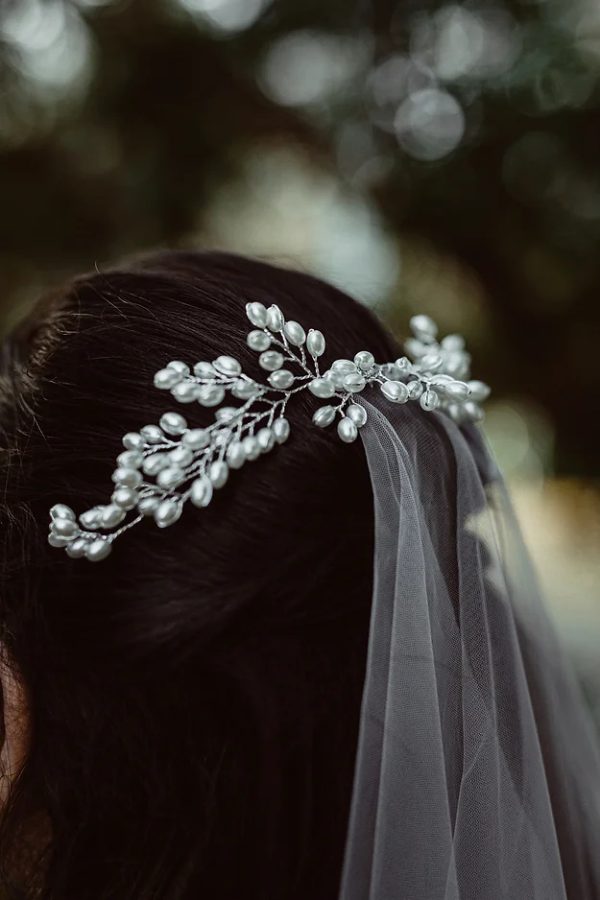 PAULINA | PEARL COMB DROP VEIL - Image 2