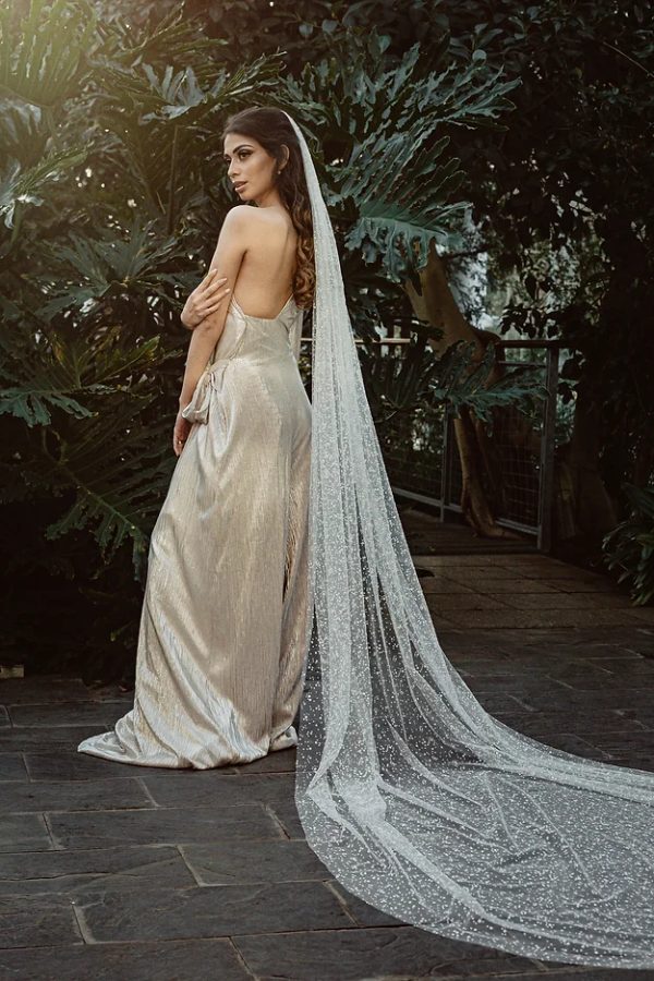 SNOWY | FLOCKED TULLE VEIL - Image 8