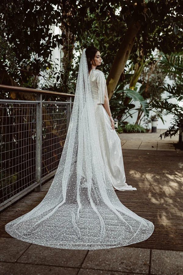 SNOWY | FLOCKED TULLE VEIL - Image 7