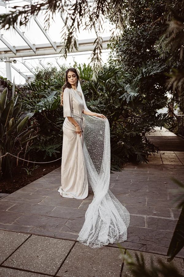 SNOWY | FLOCKED TULLE VEIL - Image 3