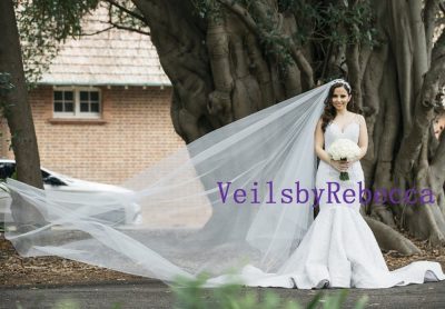 Long Blusher Sheer Drop Wedding Veil, Royal bridal veil with blusher, long illusion blusher wedding veil, drop tulle veil cathedral V602D