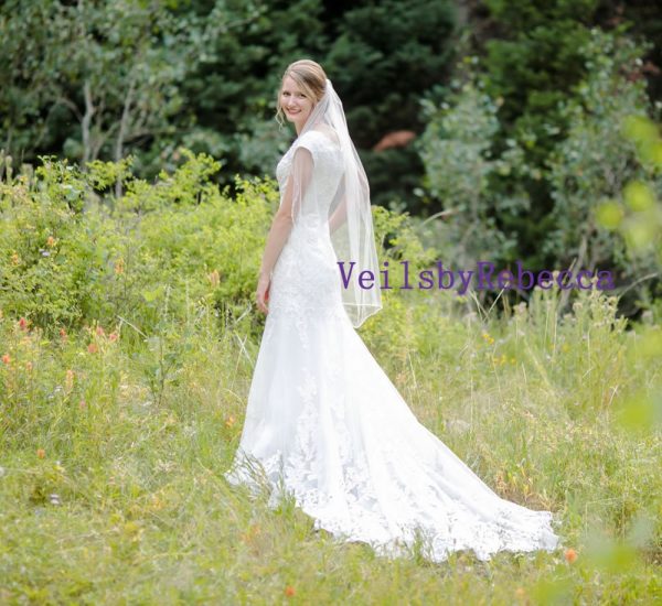 Crystal Beaded Wedding Veil,Beaded Pearl Veil,Beaded short veil, Beaded Fingertip Veil, Rhinestone veil, Cathedral crystal Beading Veil V900 - Image 5