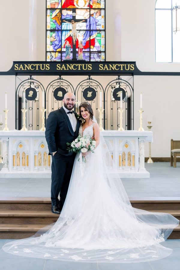 Sparking lace drop wedding veil, 2 tiers sequins floral lace applique veil, 2 tiers blusher cathedral veil, floral lace cathedral veil R223 - Image 5